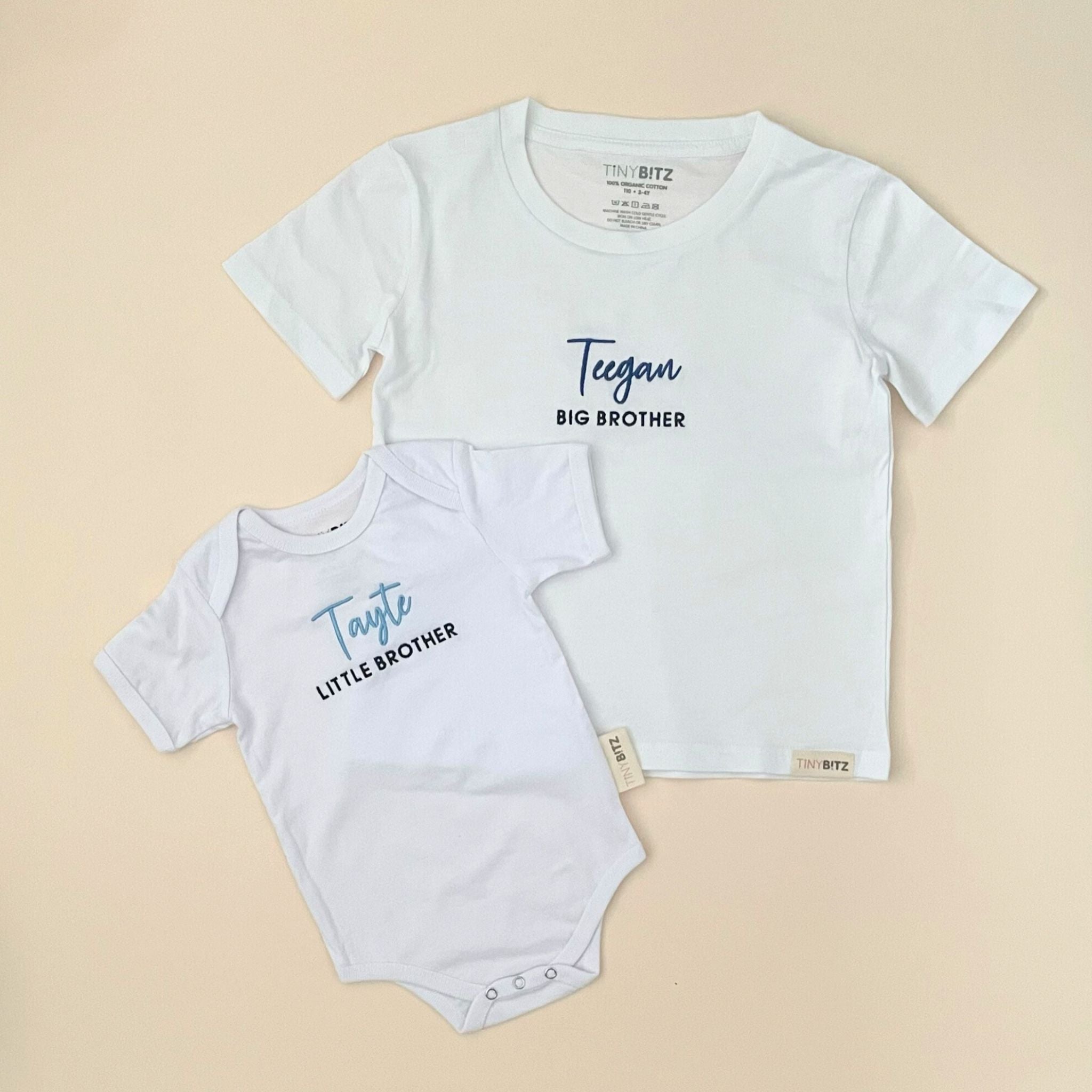 Organic Onesie: Little Brother with Name