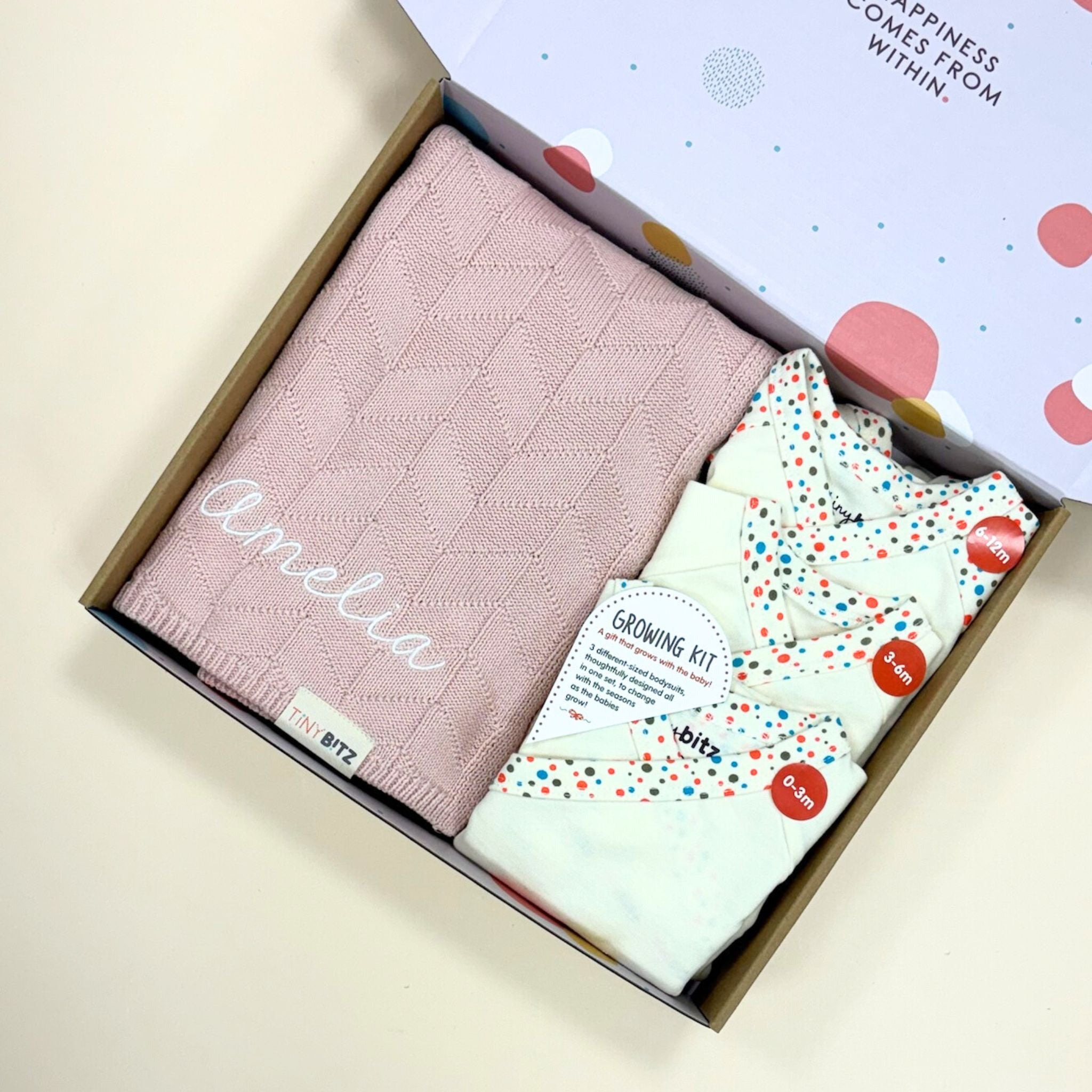 Personalized Blanket with Growing Kit Set for Baby Girls