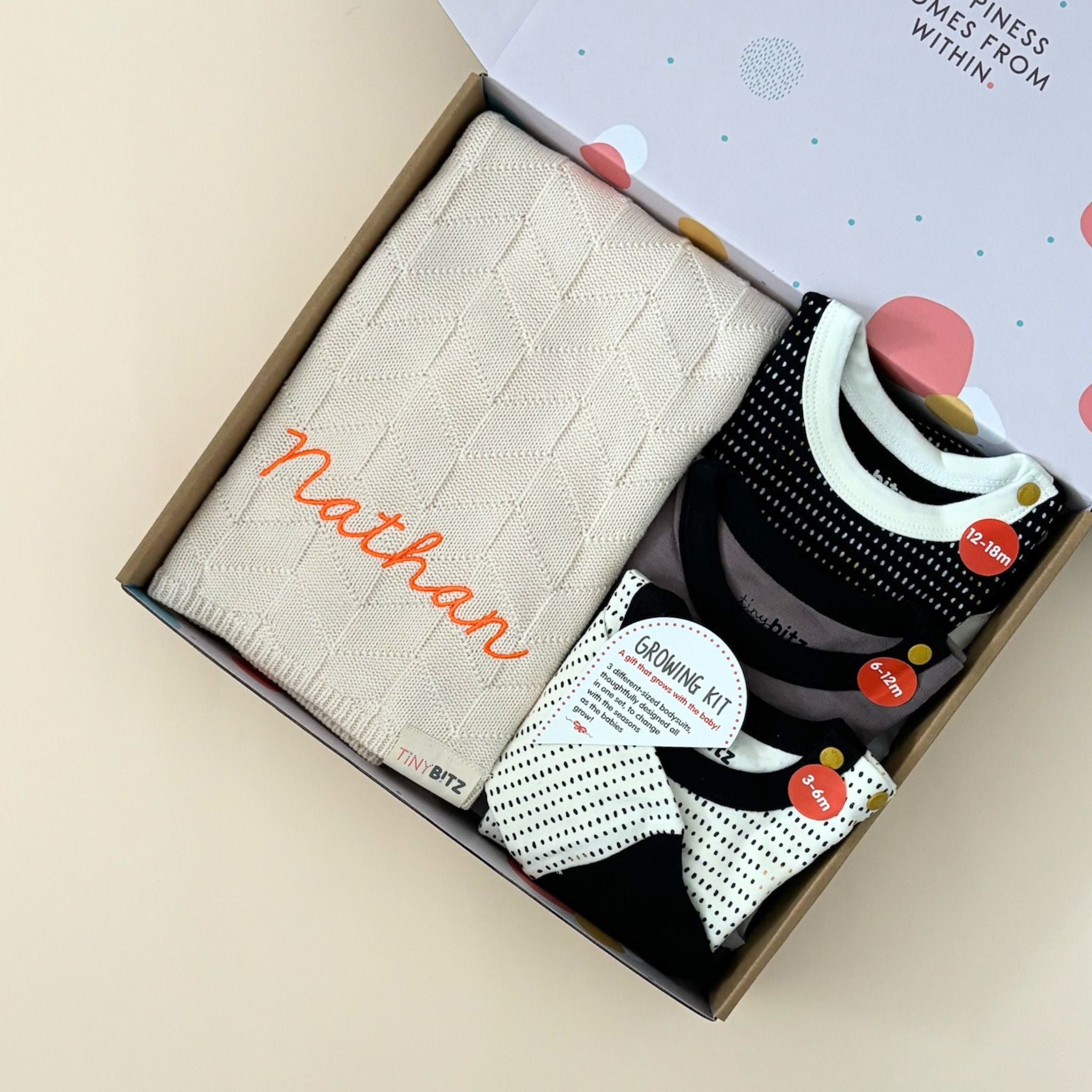 Personalized Growing Gift Set with Blanket for Baby Boys