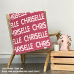 Personalised pet blanket in rose pink and light pink knitted cotton, cozy custom cat blanket by TinyBitz, perfect personalized gift for pet lovers.