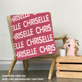 Personalised pet blanket in rose pink and light pink knitted cotton, cozy custom cat blanket by TinyBitz, perfect personalized gift for pet lovers.