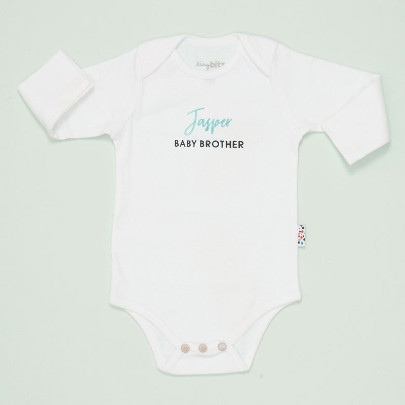Organic Onesie: Baby Brother with Name