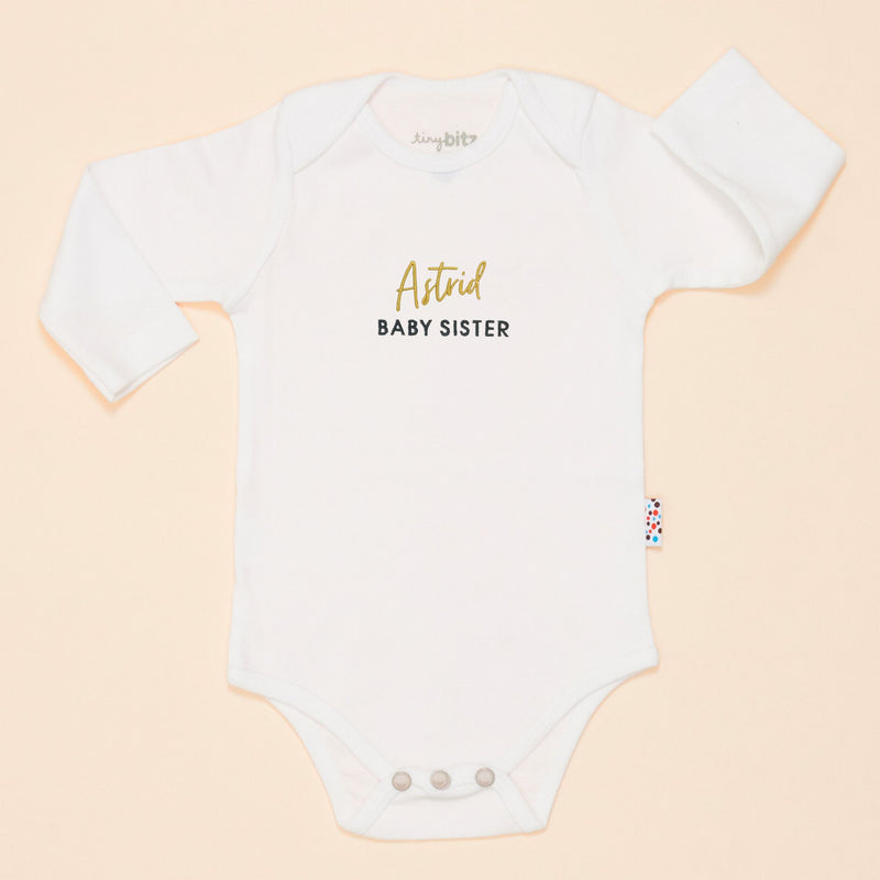 Organic Onesie: Baby Sister with Name