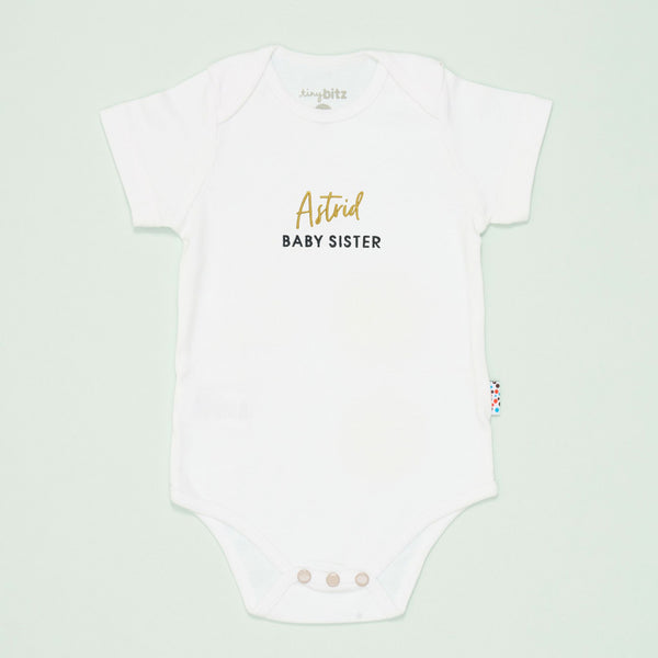 Organic Onesie: Baby Sister with Name