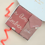 Personalized Blanket Set for Baby Girls (3pc Set)