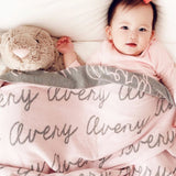 Personalized Blanket for Babies (Light Pink Background)
