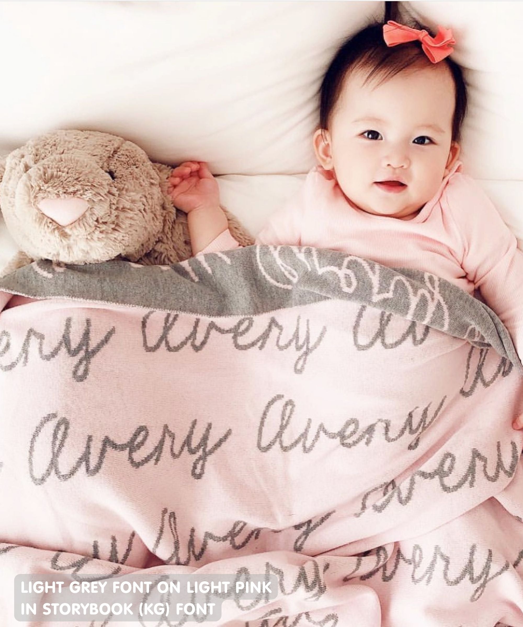 Personalized Blanket for Babies (Light Pink Background)