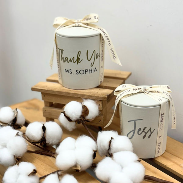 Conceptu Home x TinyBitz: Personalized Thank You Candles