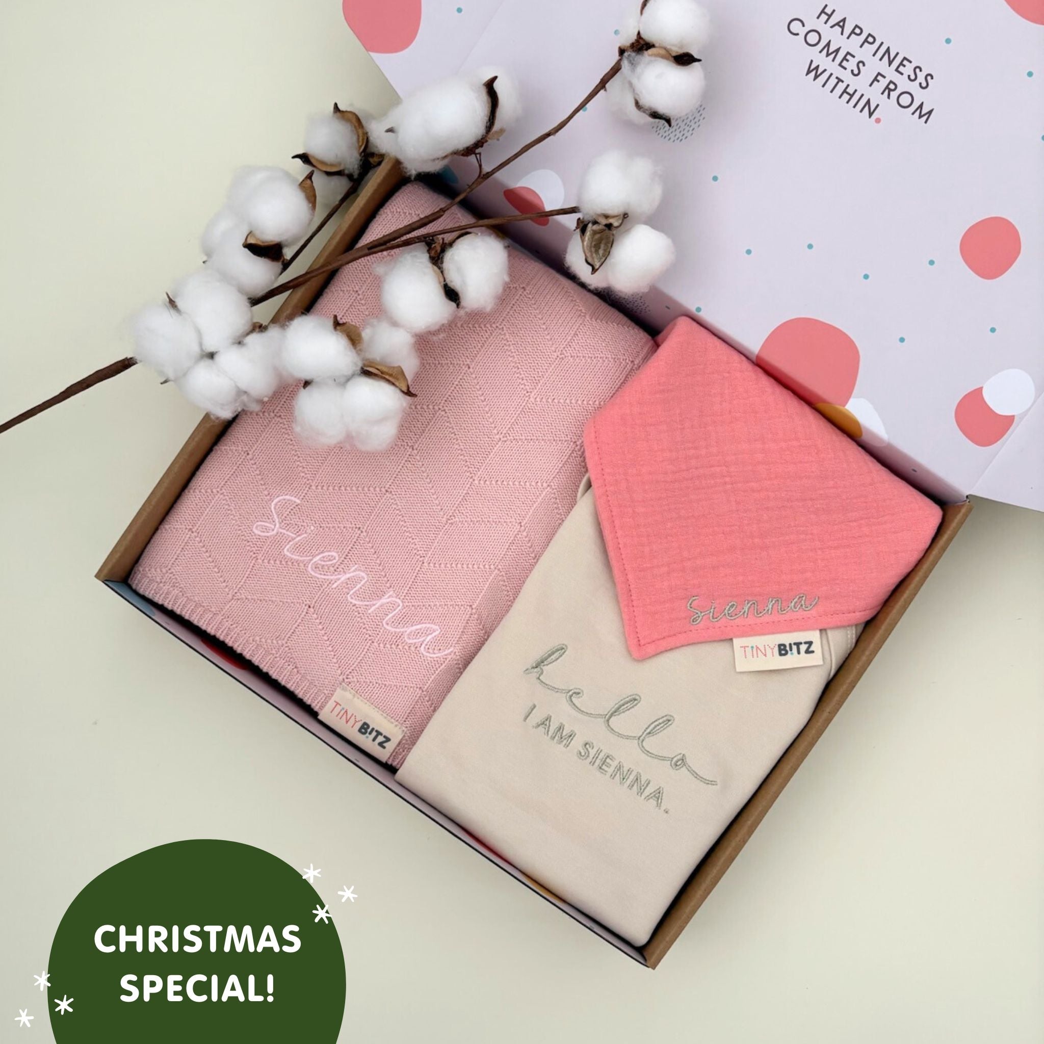 My First Christmas Embroidered Blanket Set for Baby Girls