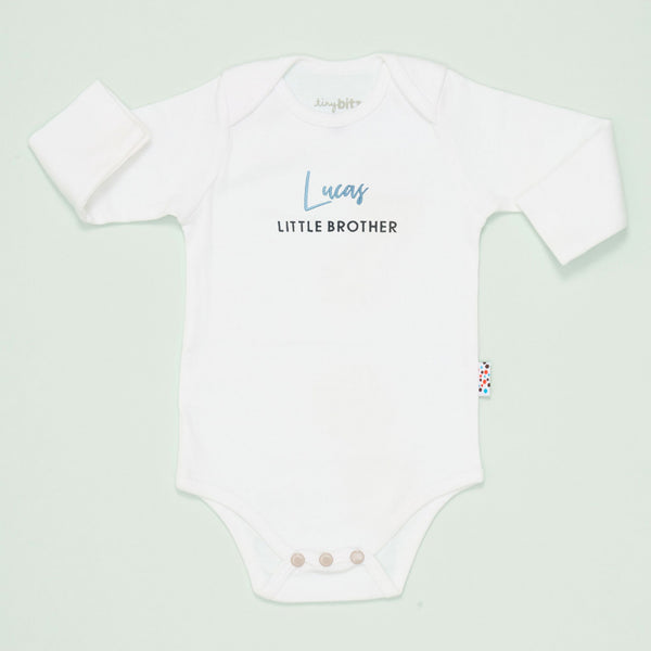 Organic Onesie: Little Brother with Name