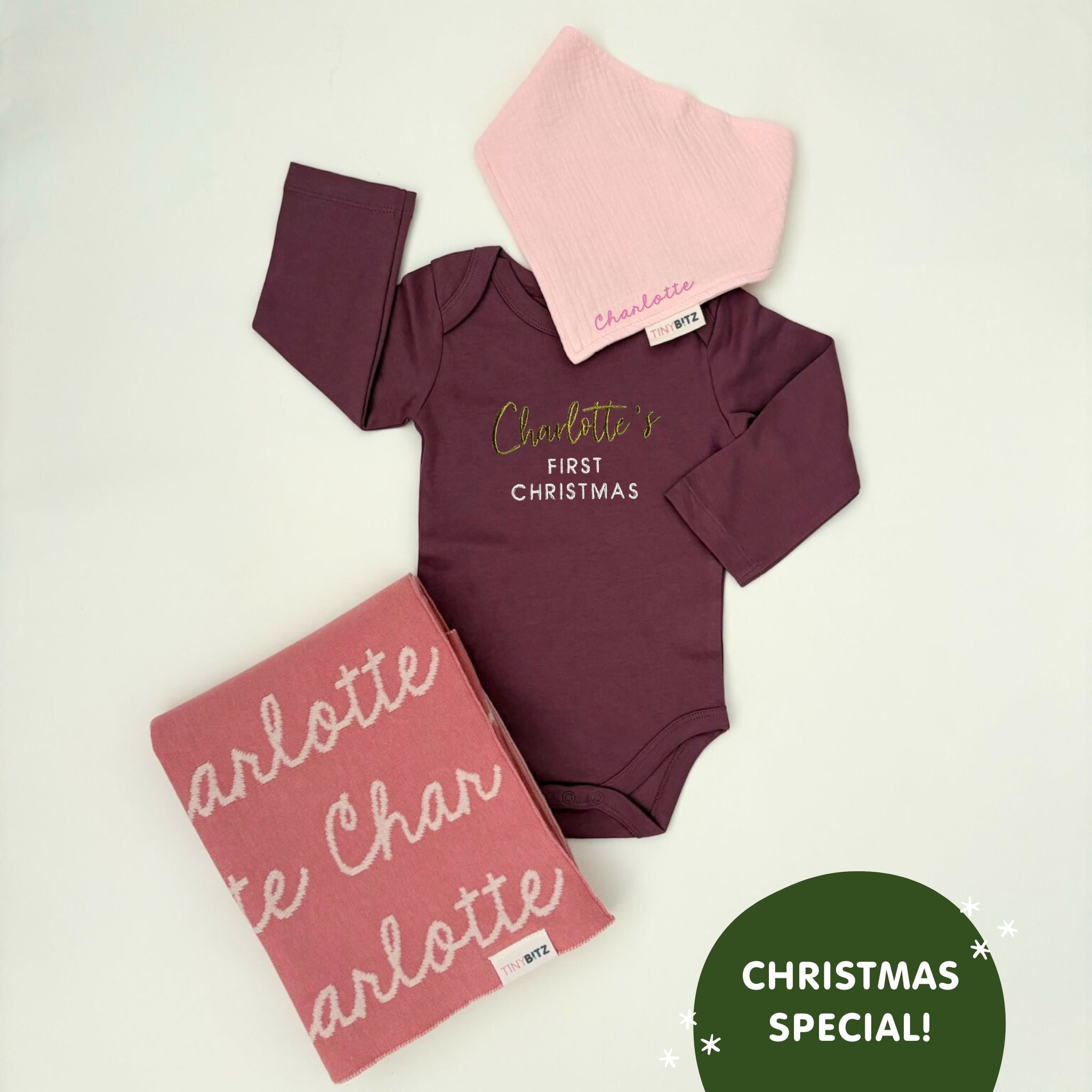 My First Christmas Blanket Gift Set for Baby Girls