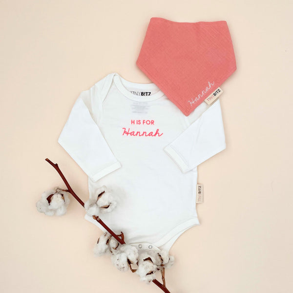 Personalized Onesie and Bib Set for Baby Girls