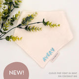 Personalized Organic Muslin Bib (Coconut)