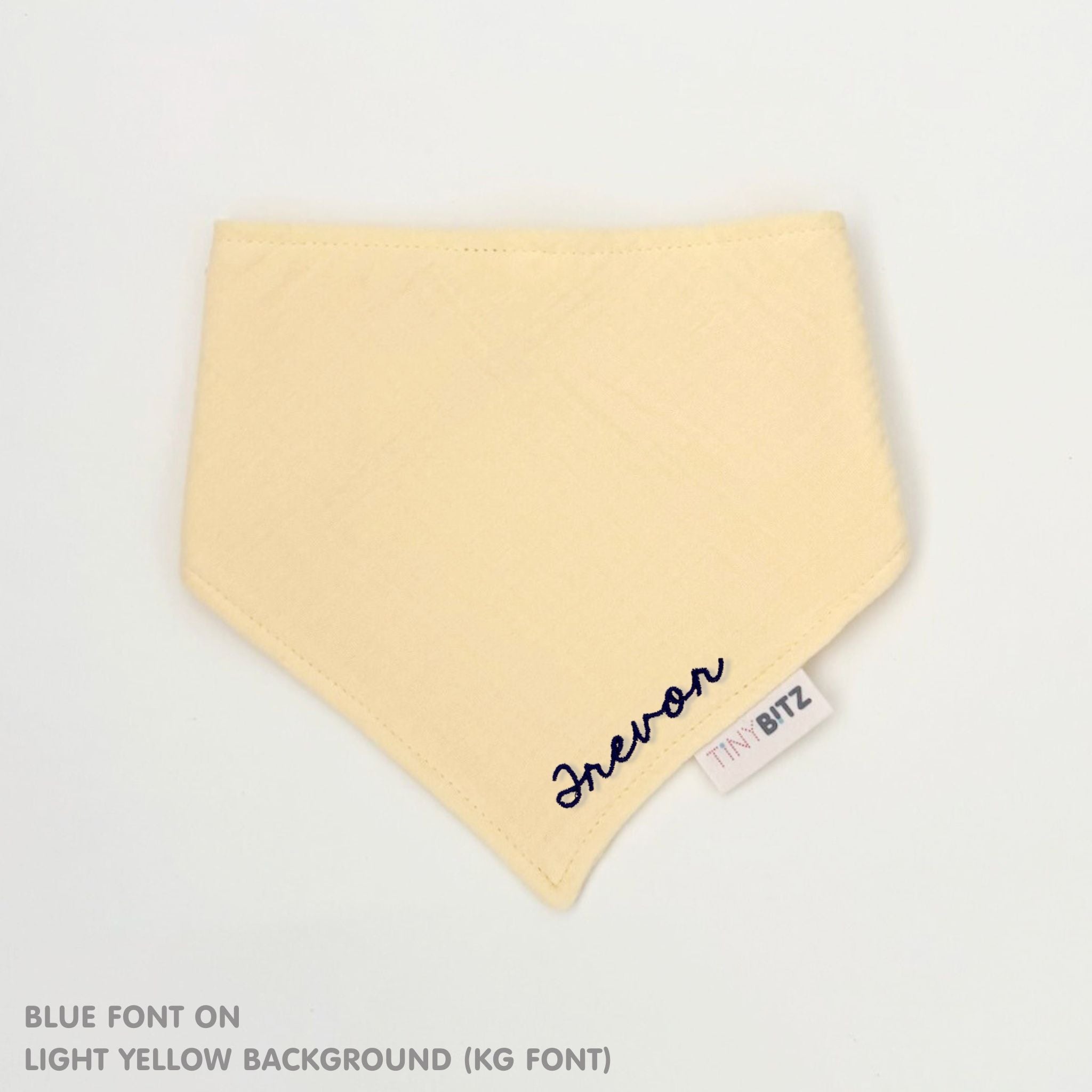 Personalized Organic Muslin Bib (Light Yellow)