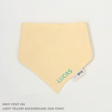 Personalized Organic Muslin Bib (Light Yellow)