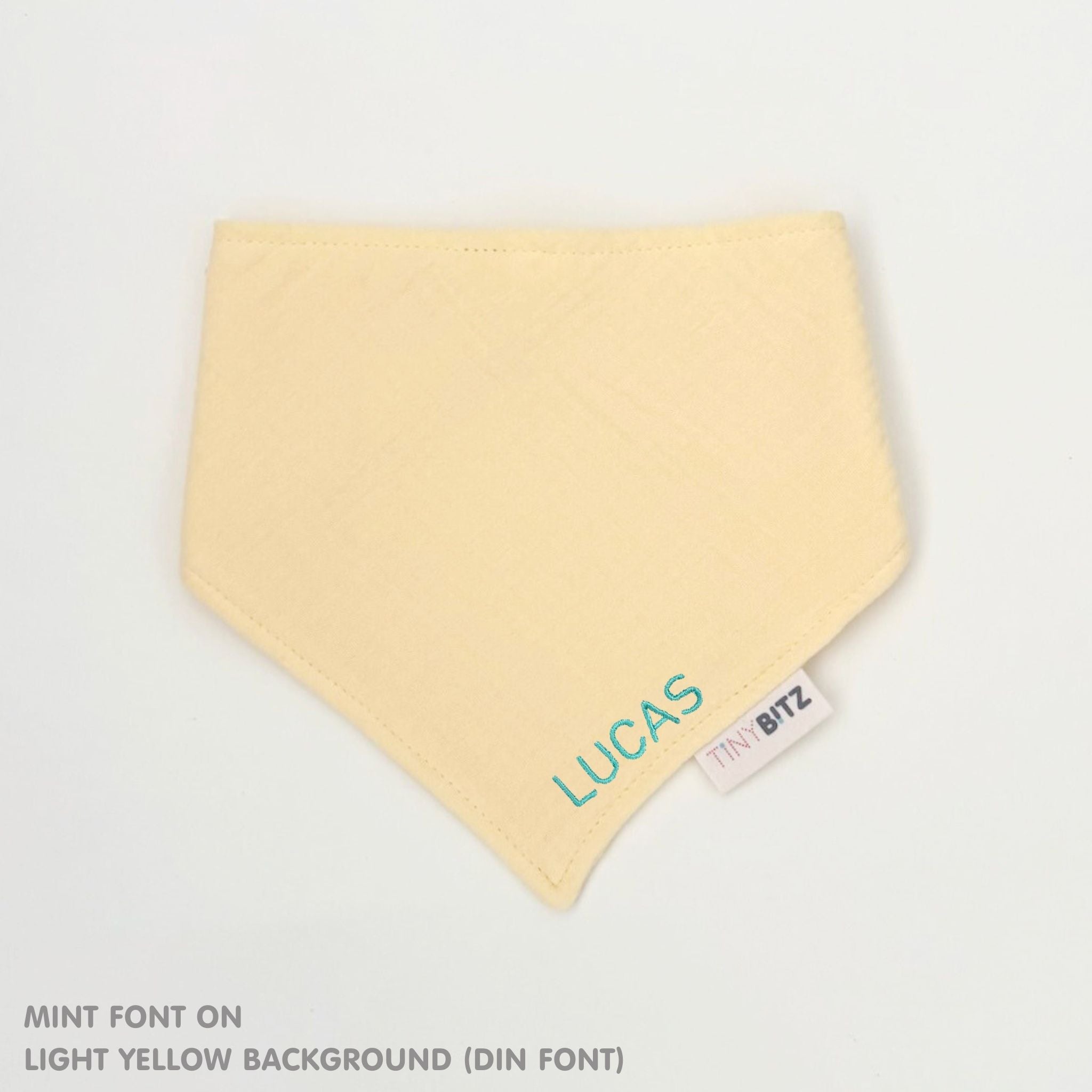 Personalized Organic Muslin Bib (Light Yellow)