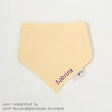 Personalized Organic Muslin Bib (Light Yellow)