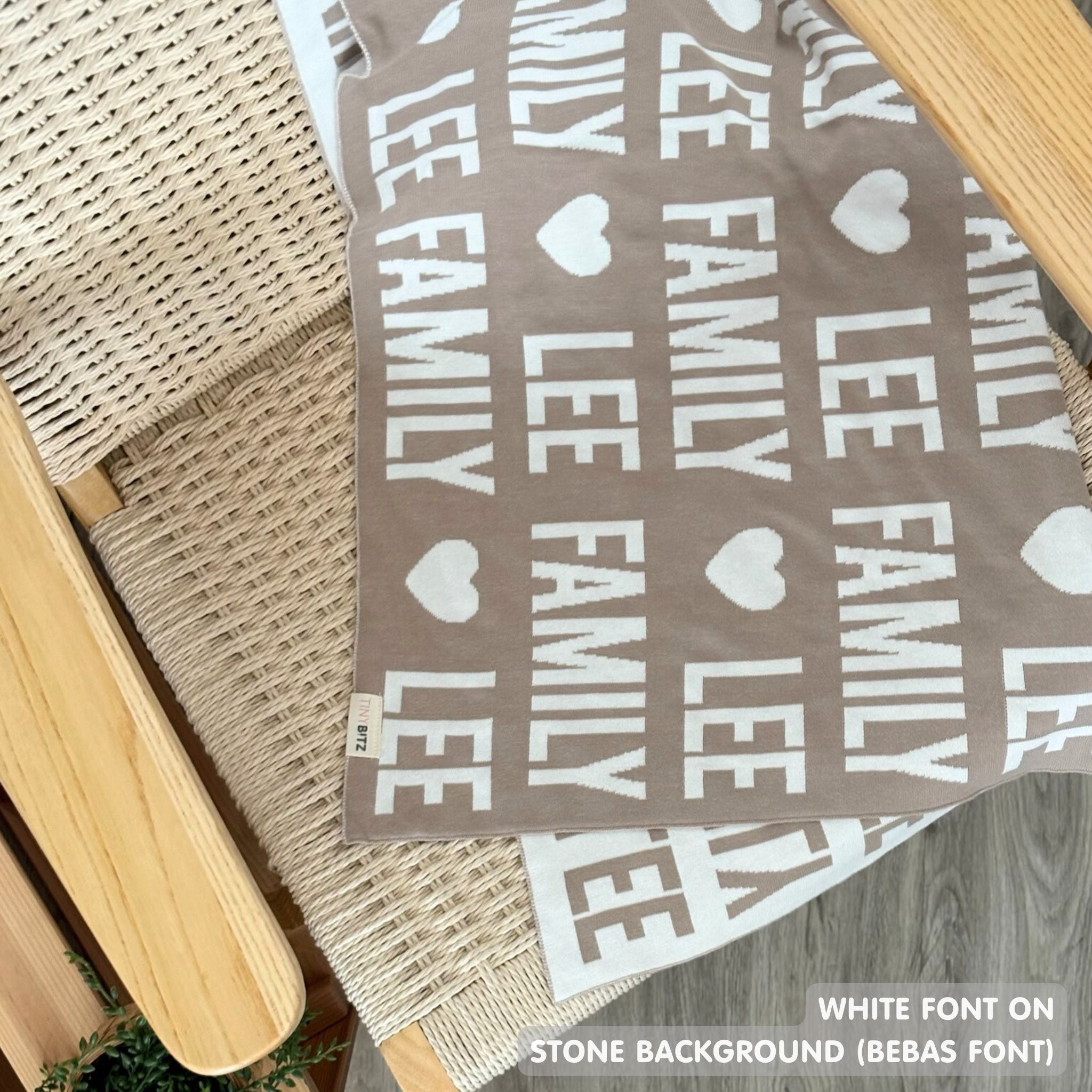 Personalized Blanket for Adults (Stone Background)