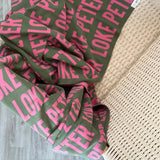 Personalized Blanket for Adults (Army Green Background)