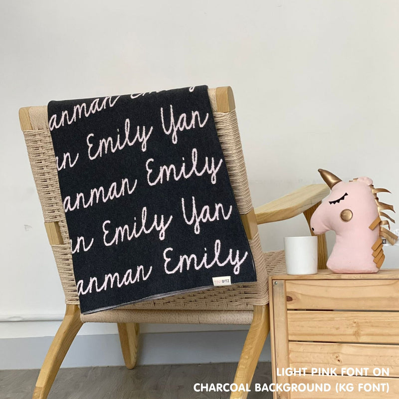 Personalized Blanket for Adults (Charcoal Background)