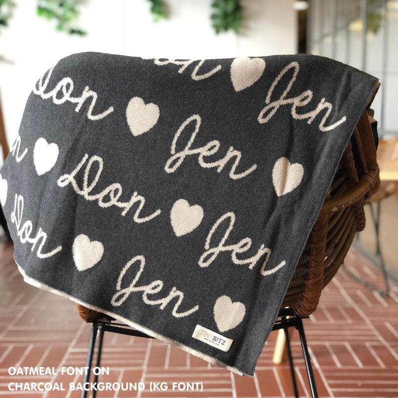 Personalized Blanket for Adults (Charcoal Background)