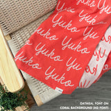 Personalized Blanket for Kids (Coral Background)