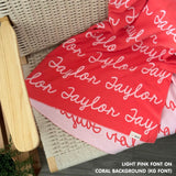 Personalized Blanket for Adults (Coral Background)