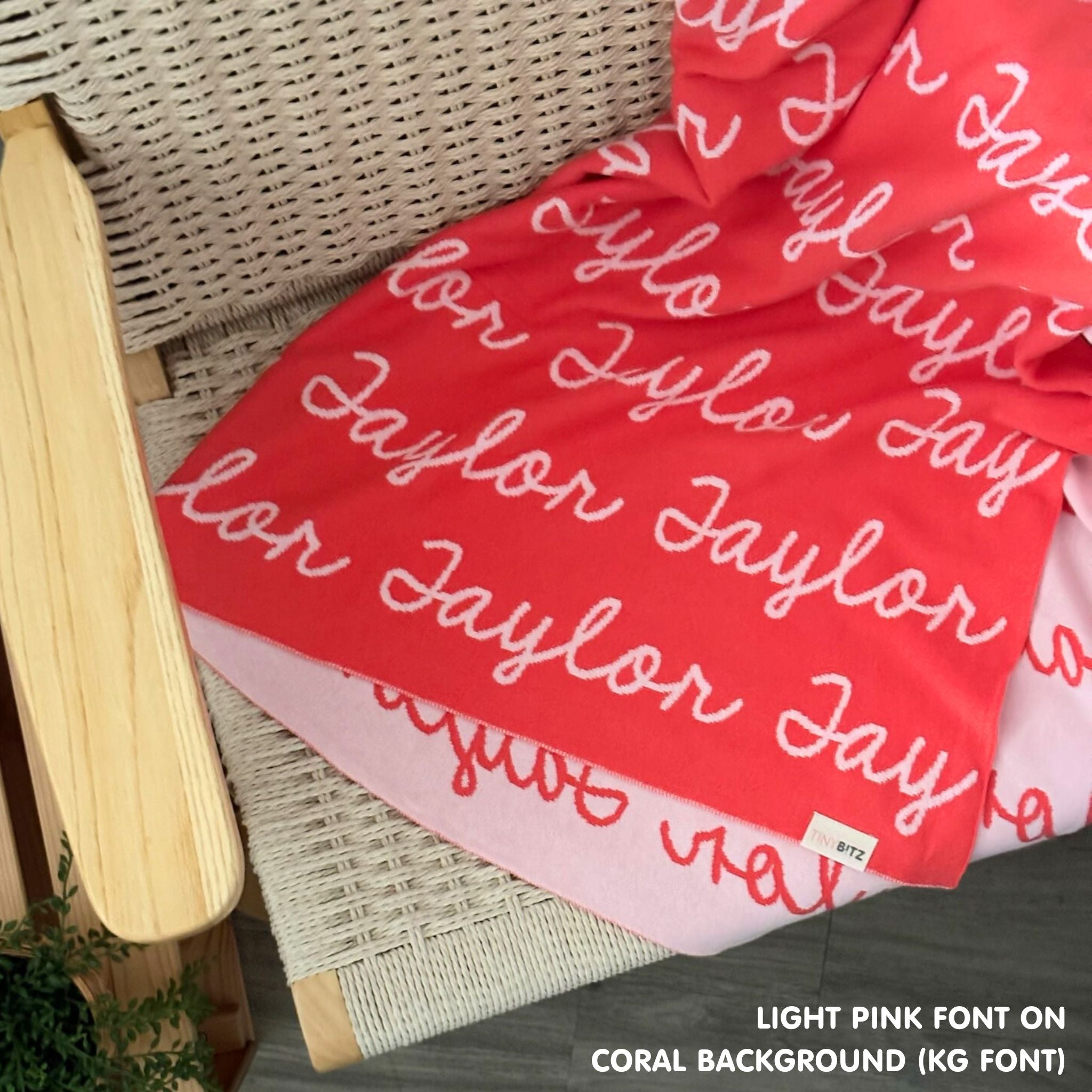 Personalized Blanket for Adults (Coral Background)