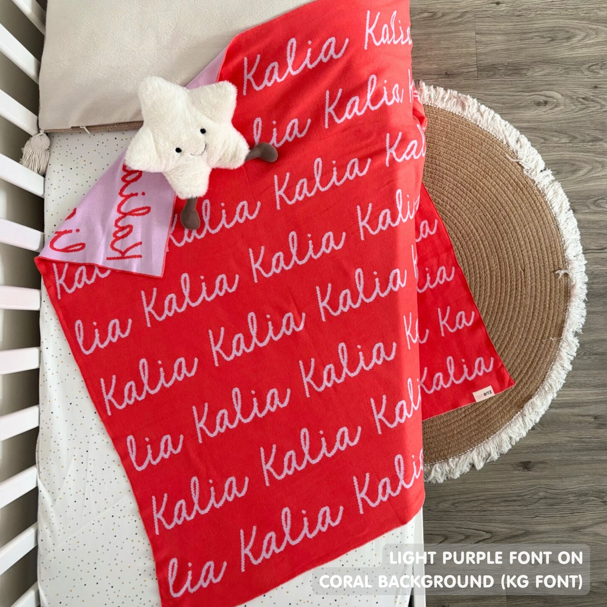 Personalized Blanket for Babies (Coral Background)