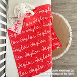 Personalized Blanket for Kids (Coral Background)