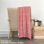 TinyBitz knitted cotton blanket in dusty pink and coral, personalised with your own name!