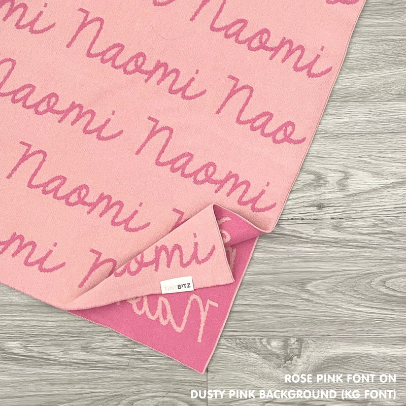 Personalized Blanket for Adults (Dusty Pink Background)