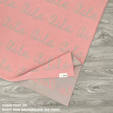 Personalised blanket for adult knitted from cotton in dusty pink and stone, custom made by TinyBitz.