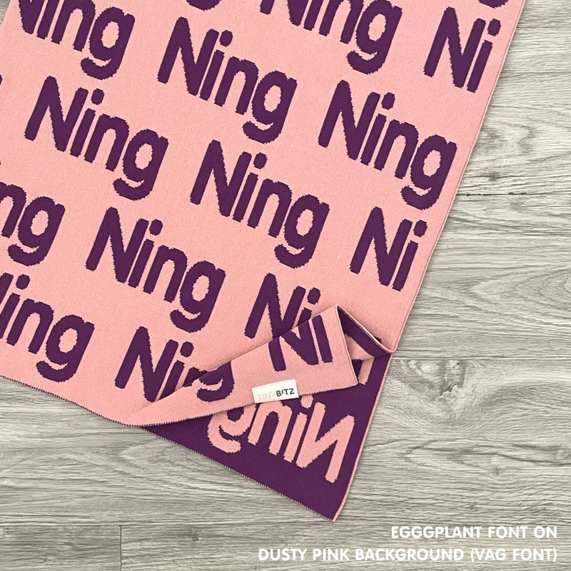 Personalized Blanket for Adults (Dusty Pink Background)