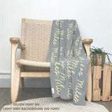 TinyBitz knitted cotton blanket in light grey and light yellow, personalised with your own name!