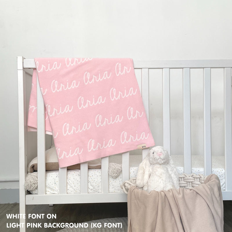 Personalized Blanket for Babies and Kids (Light Pink Background)
