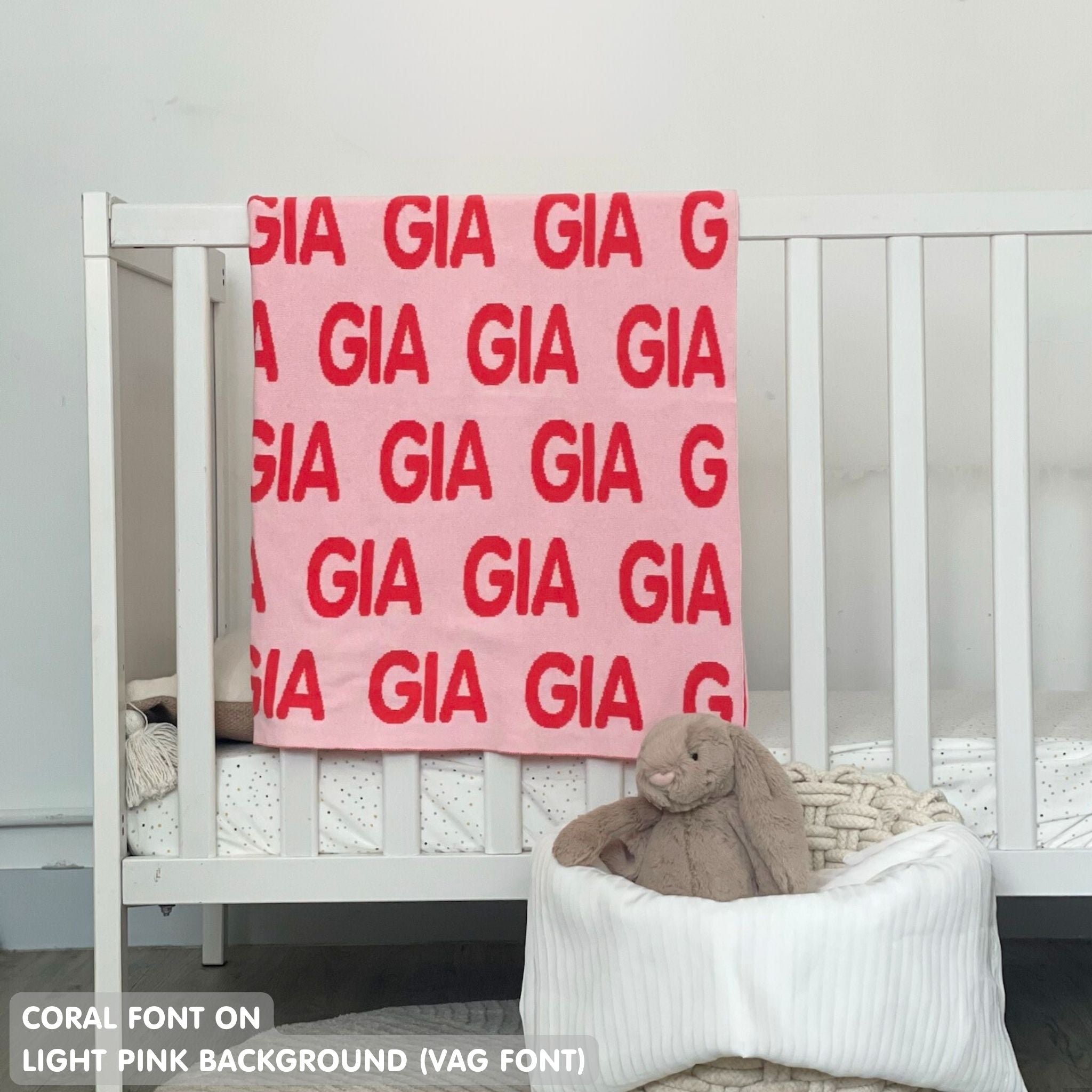 Personalized Blanket for Babies (Light Pink Background)