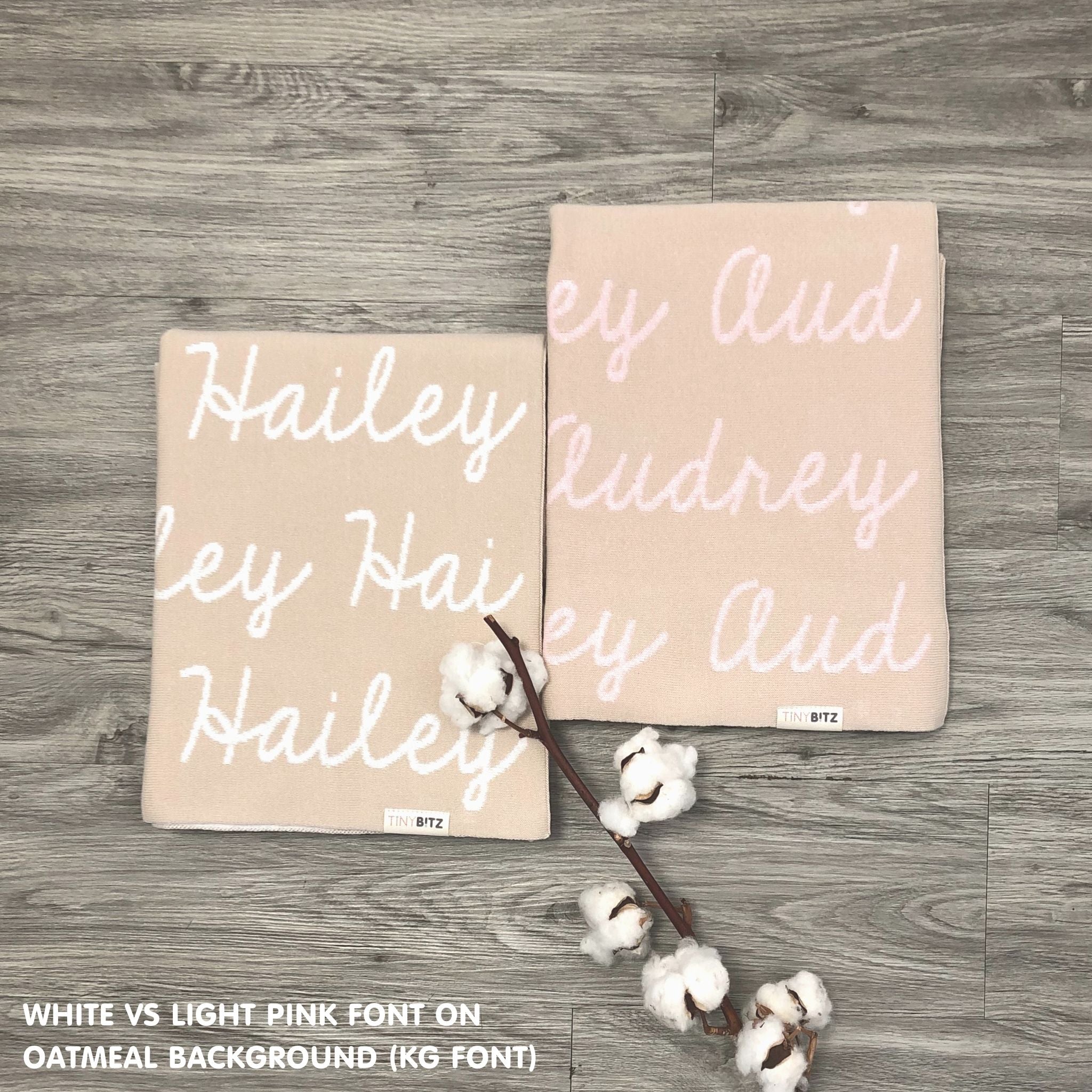 Personalized Blanket for Babies (Oatmeal Background)