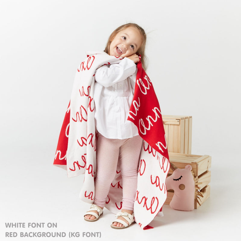 Personalized Blanket for Babies and Kids (Red Background)