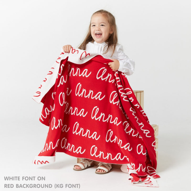 Personalized Blanket for Babies and Kids (Red Background)