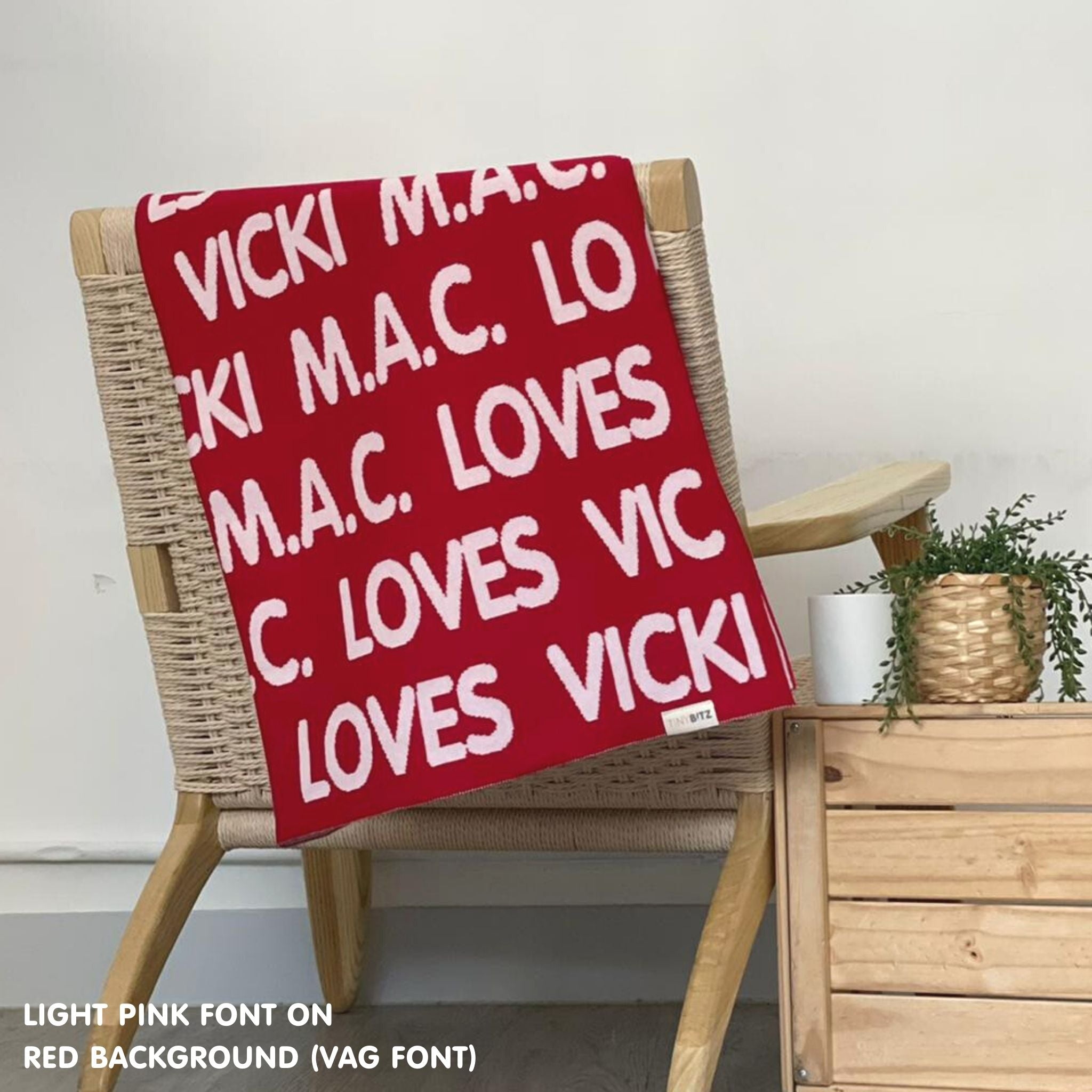Personalized Blanket for Babies (Red Background)