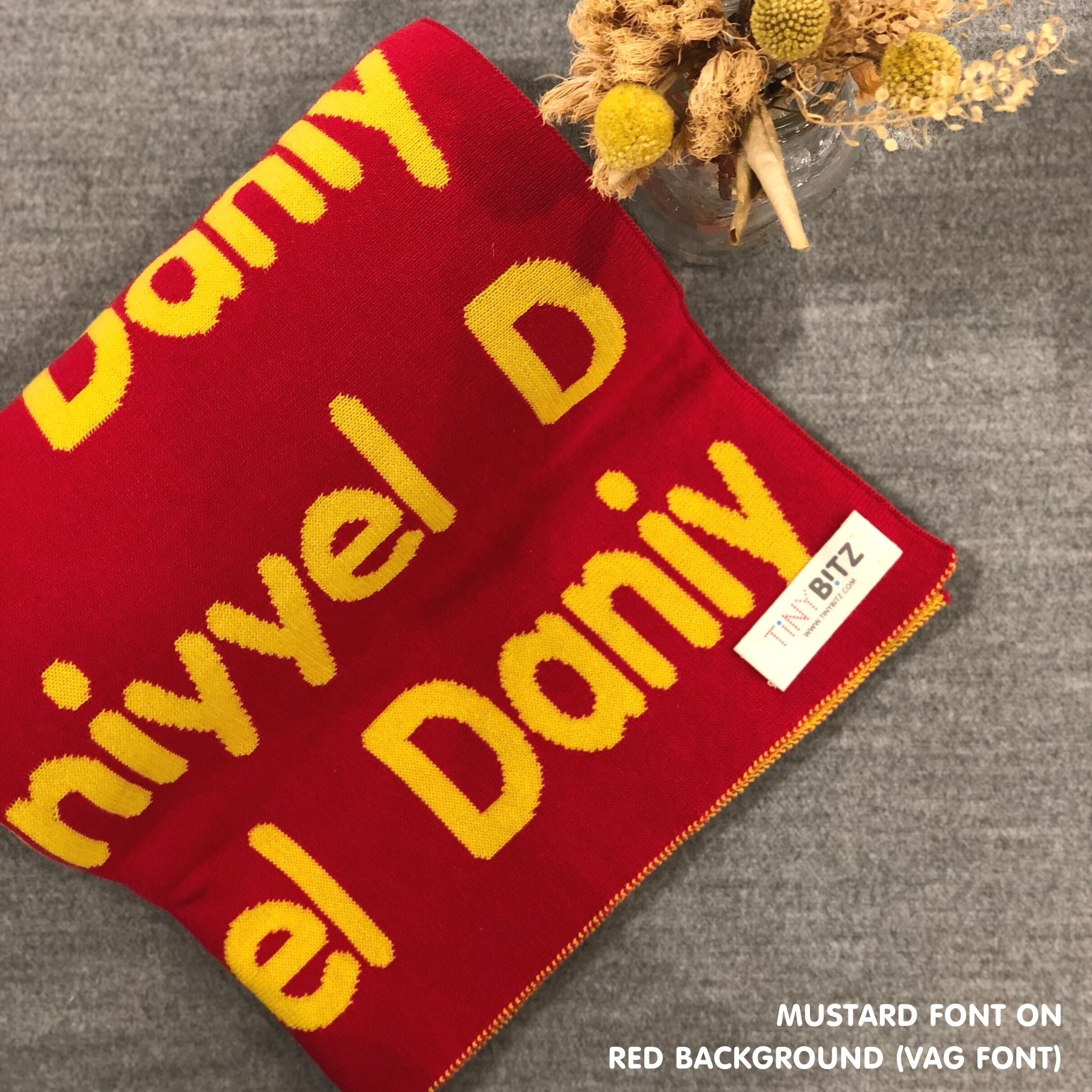 Personalized Blanket for Babies (Red Background)