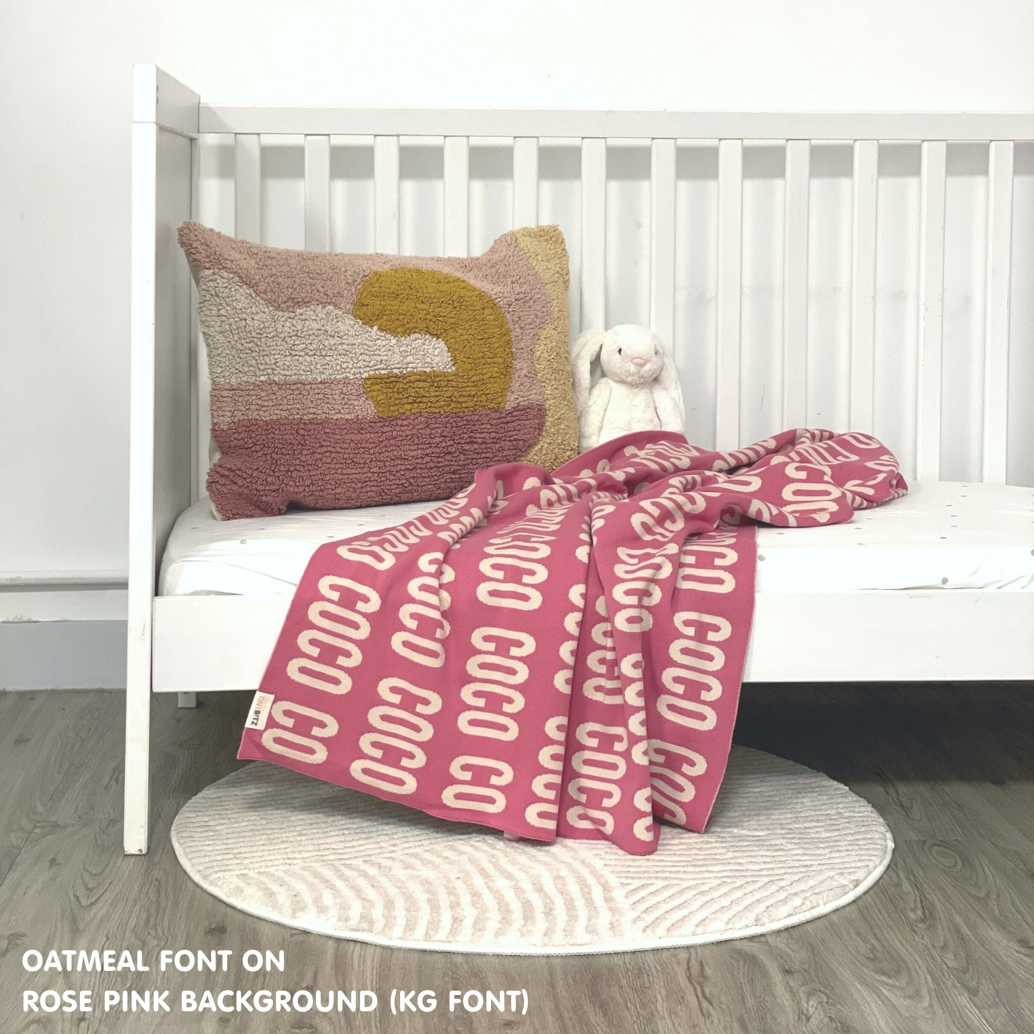 Personalized Blanket for Babies (Rose Pink Background)