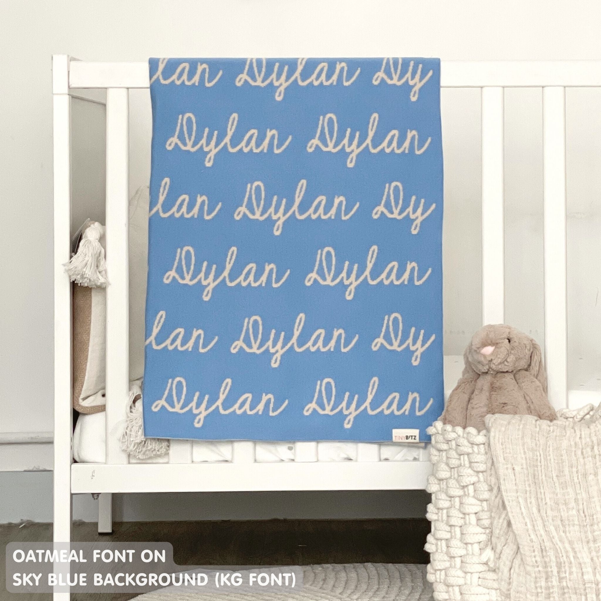 Personalized Blanket for Babies (Sky Blue Background)