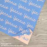 TinyBitz knitted cotton blanket in sky blue and peach, personalised with your own name!