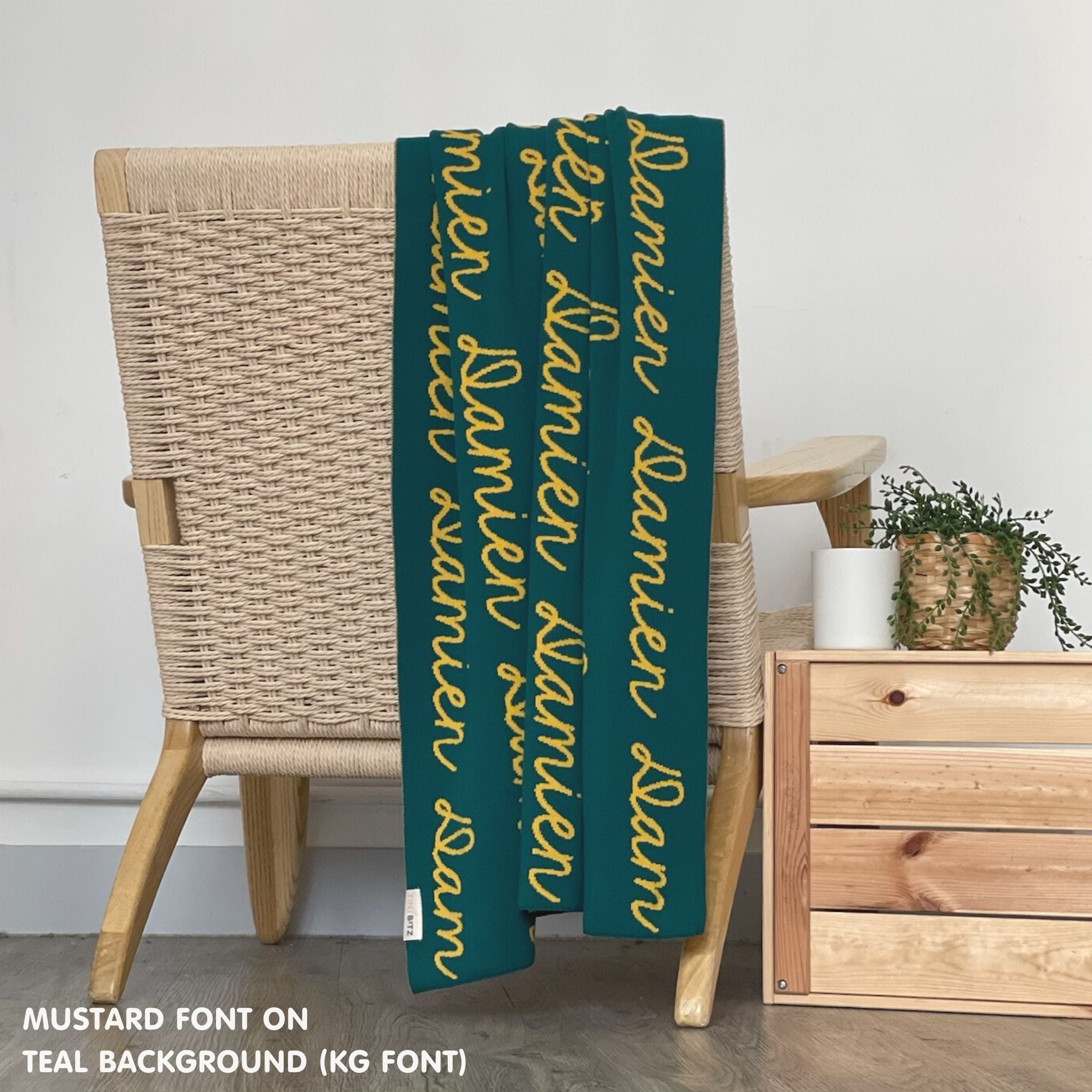 Personalized Blanket for Babies (Teal Background)