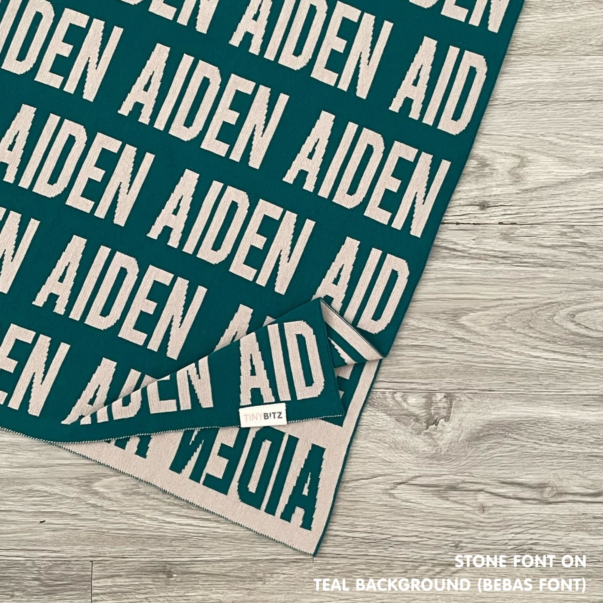 Personalized Blanket for Babies (Teal Background)
