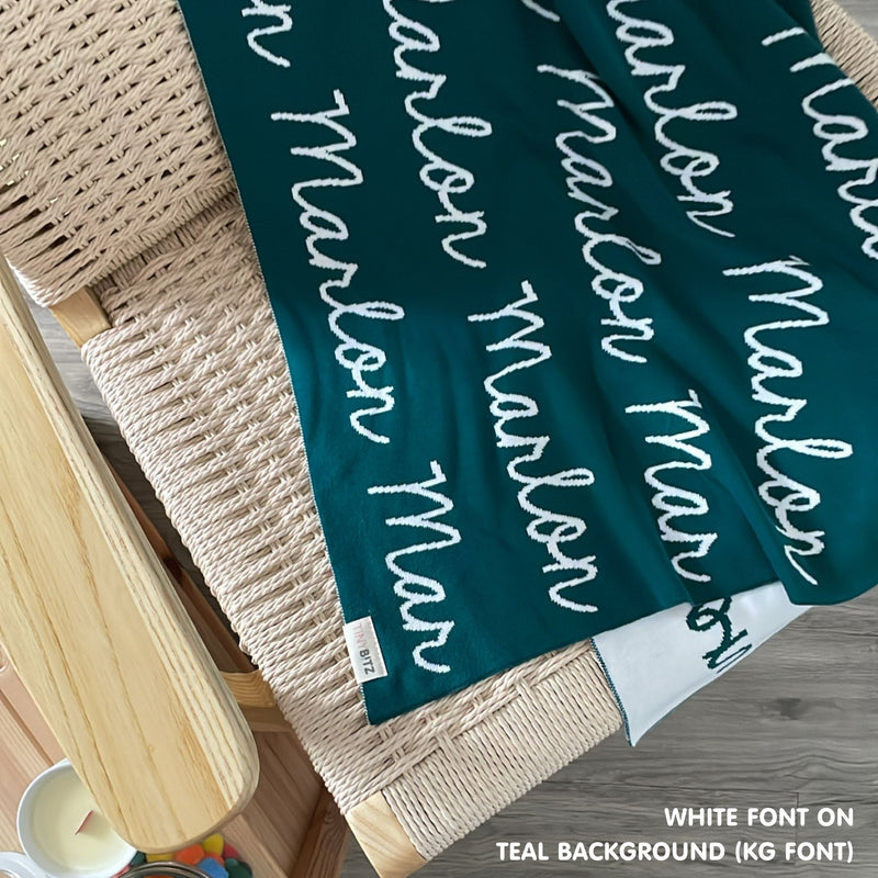 Personalized Blanket for Babies and Kids (Teal Background)