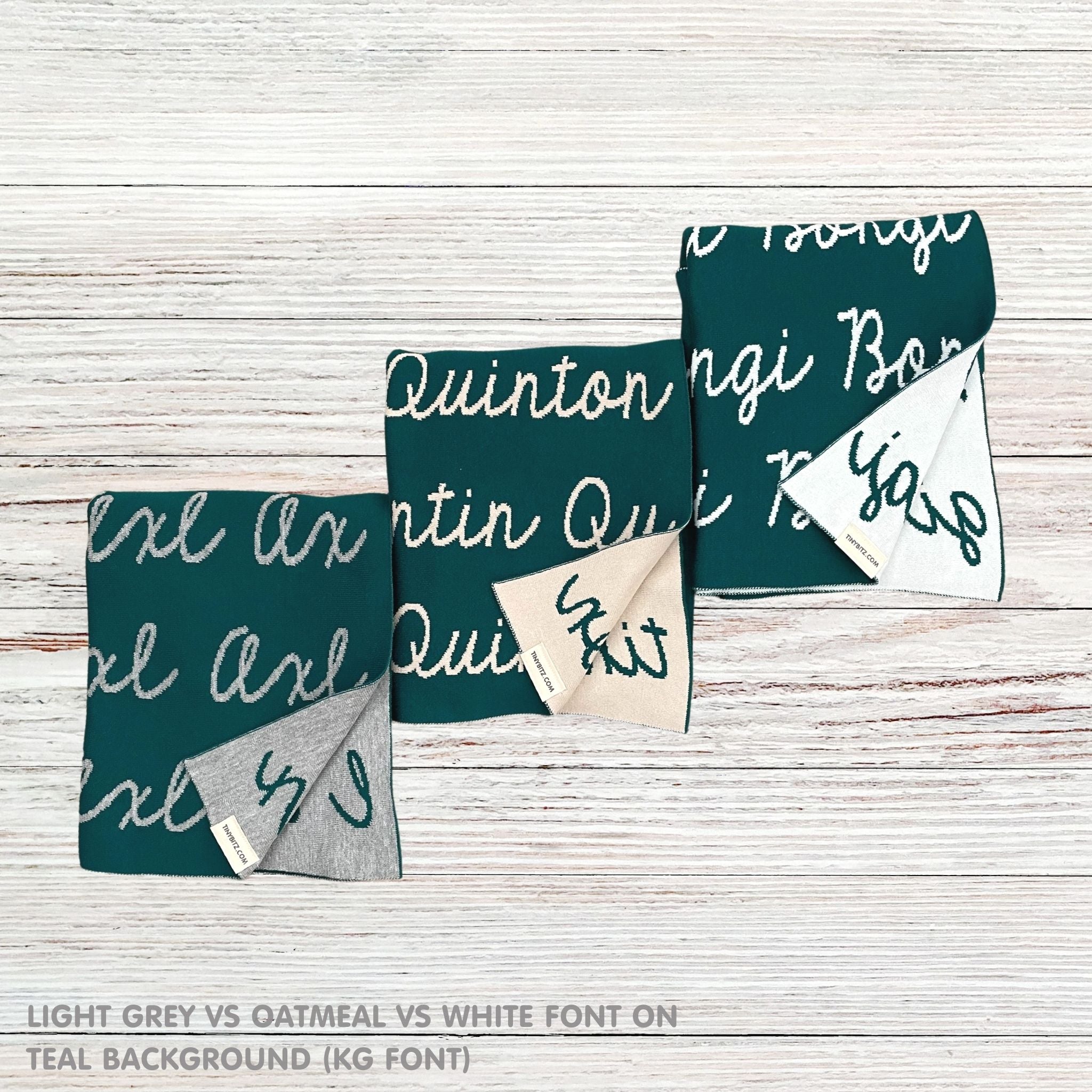 Personalized Blanket for Babies (Teal Background)