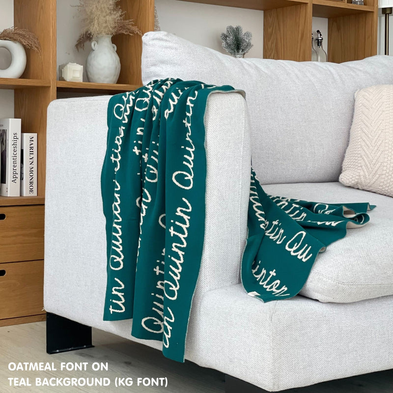 Personalized Blanket for Adults (Teal Background)